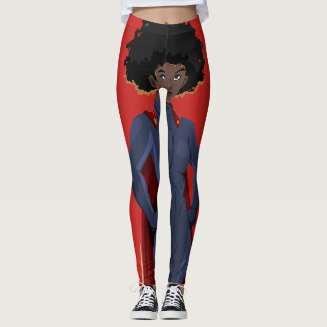 Superheld-Dame Leggings (Vorderseite)