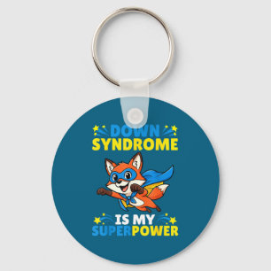 Superheld Fuchs Down-Syndrom Ist Meine Superwer-Be Schlüsselanhänger
