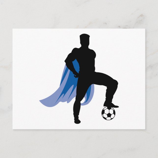 Superheld-Fußballspieler Postkarte (Vorderseite)