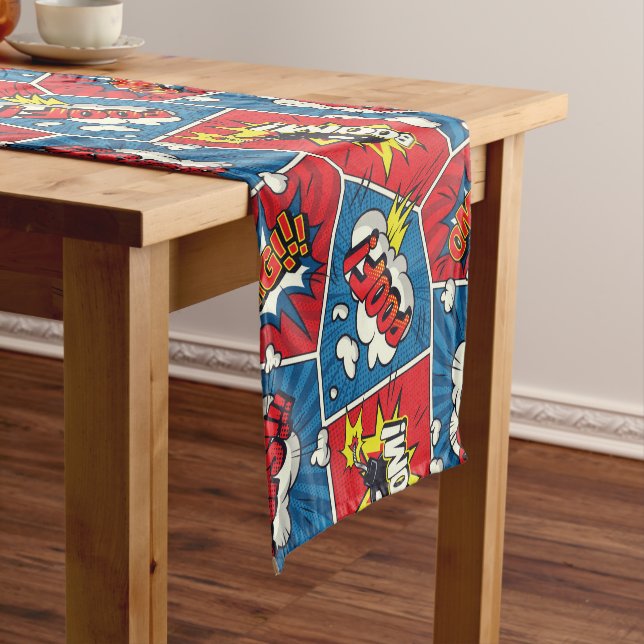 Superheld/Gamer Party Table Runner Kurzer Tischläufer (Beispiel)