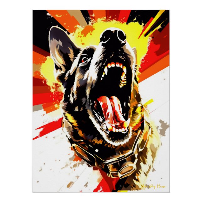 Superheld German Shepherd Dog 01 - Ignacio Richter Poster (Vorderseite)