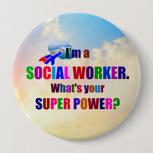 Superheld "Ich bin Sozialarbeiter" Button