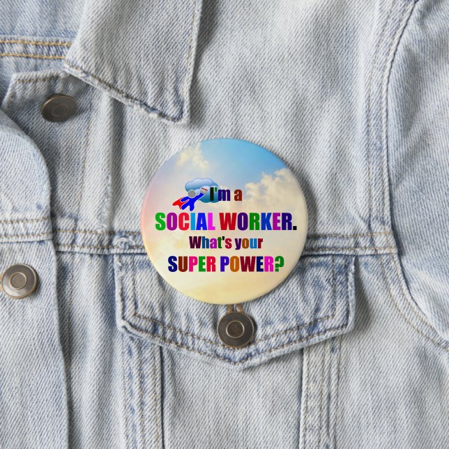 Superheld "Ich bin Sozialarbeiter" Button (Beispiel)