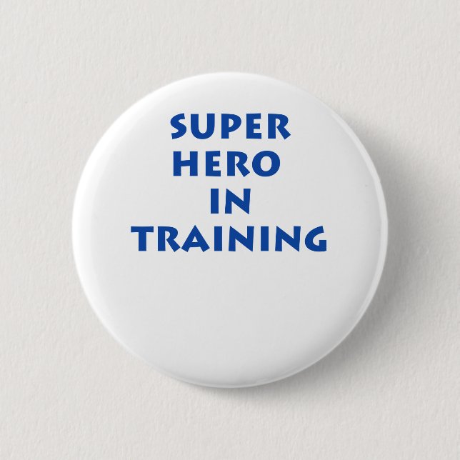 Superheld im Training Button (Vorderseite)