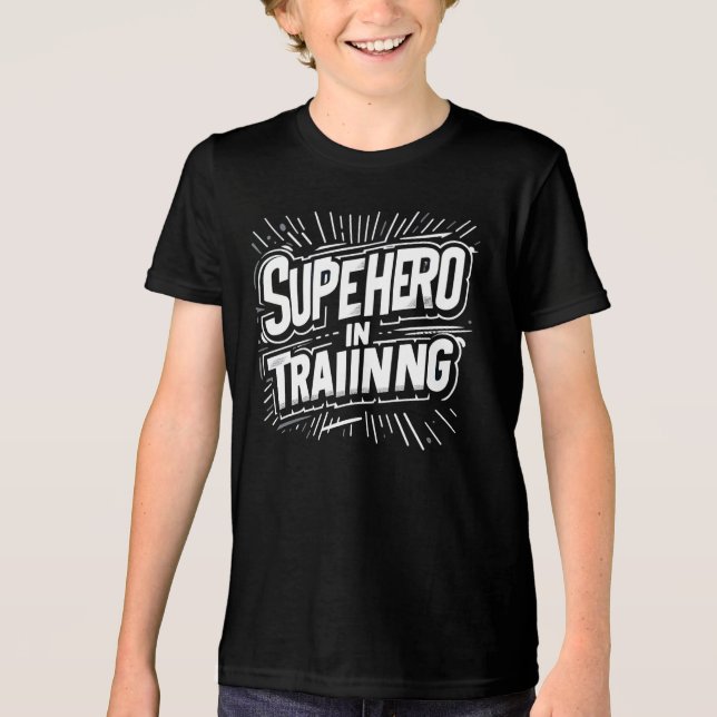 Superheld in der Ausbildung Tri-Blend Shirt (Vorderseite)
