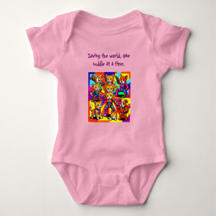 Superheld - Kätzchen - Welpen Babys Bodysuit Baby Strampler