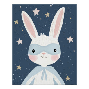 Superheld Kinderzimmer Print, Bunny Wall Art Kinde Poster