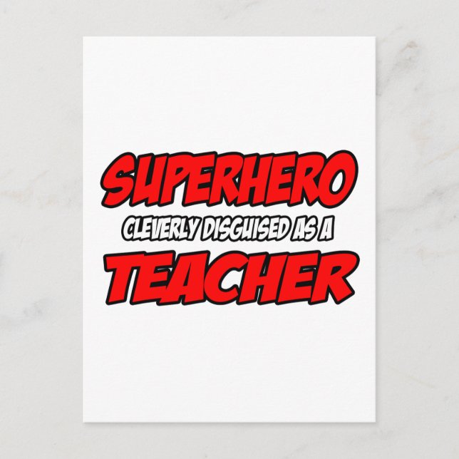 Superheld... Lehrer Postkarte (Vorderseite)