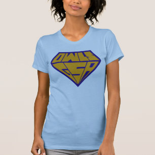 Superheld-Logo der Eulen-GSA blau und gelb T-Shirt