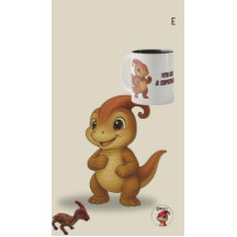 Superheld – Niedliche Dino-Tasse mit Mutmach-Text