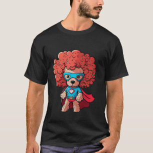 Superheld Pudel roter Umhang Superheld Hund T-Shirt