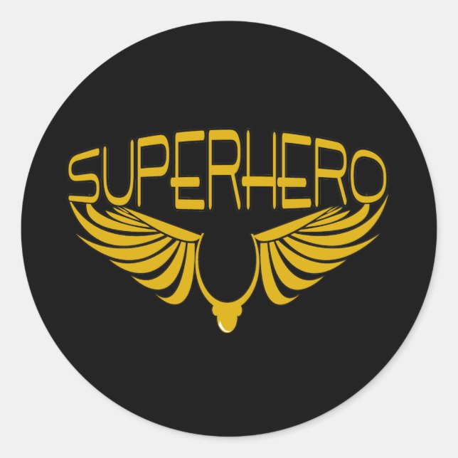 Superheld Runder Aufkleber (Vorderseite)
