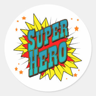 Superheld Runder Aufkleber