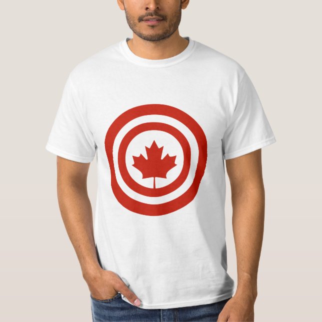 Superheld-Schild-Parodie Kapitän-Kanada T-Shirt (Vorderseite)