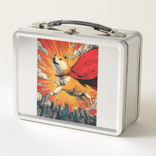 Superheld-Shiba � Comic-Hund Metall Brotdose