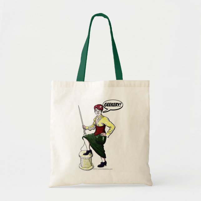 Superheld-Tasche Damen-Evelyn Sewing Tragetasche (Vorne)