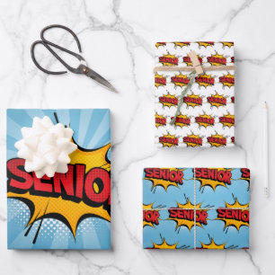 Superhelden-Absolvent Geschenkpapier Set
