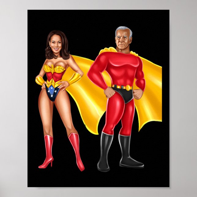 Superhelden Biden &amp; Kamala Harris 2021 Poster (Vorne)