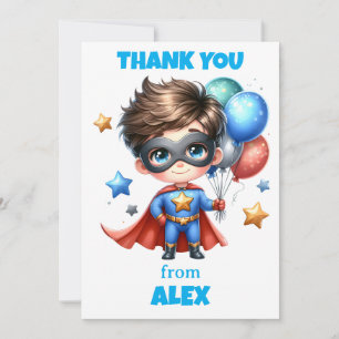 Superhelden-Dankeskarten für Kindergeburtstagsfeie Dankeskarte