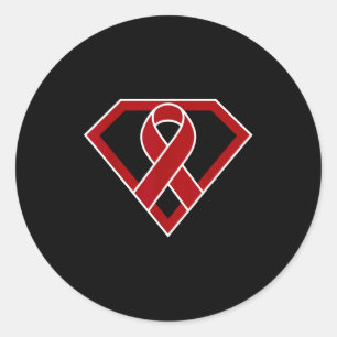 Superhelden-Held Multiples Myelom Krebs-Schleife Runder Aufkleber