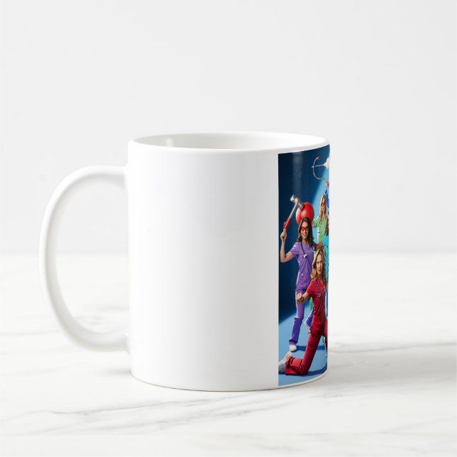 Superhelden in der Tasse Scrubs - Feiern des Mediz (Links)