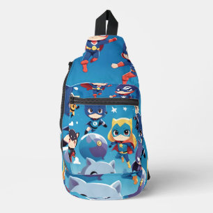 Superhelden-Kinder fliegen hoch Crossbody Bag