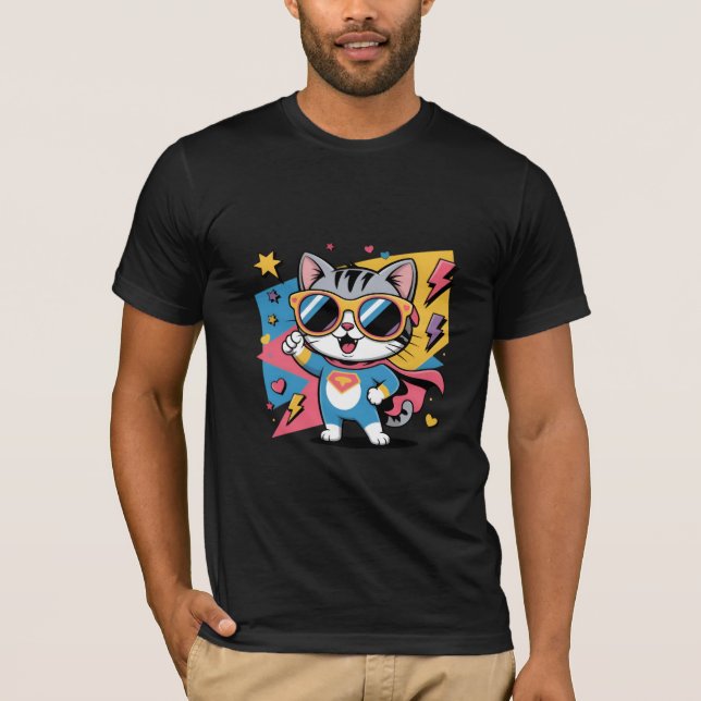Superhelden-Kitty-Power T-Shirt (Vorderseite)
