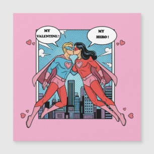 Superhelden Valentinstag Liebesherz Benutzername  Magnetkarte