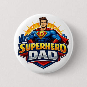 Superhelden-Vater Button