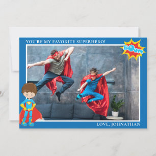 Superhelden-Vatertag Personalisiertes Foto Feiertagskarte