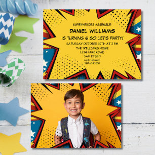 Superhelden-Versammlung Pop-Art-Geburtstag Jungen Einladung