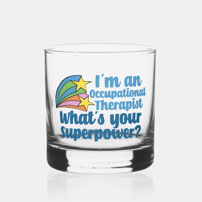 Superheldin für niedliche Arbeitstherapie Whiskyglas (Vorderseite)