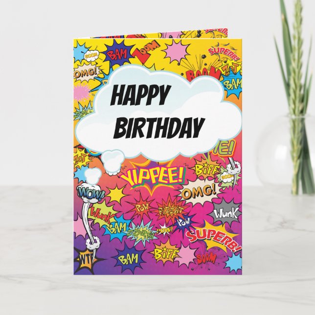 Superheran Monogram Birthday Surprise Kids Card Karte (Vorderseite)