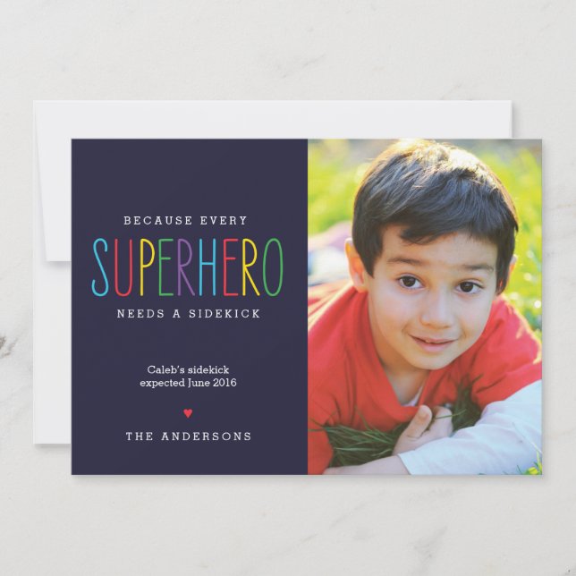 Superhero a besoin d'une Faire-part de grossesse d (Devant)