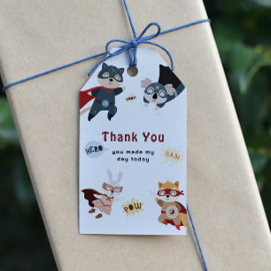 Superhero Animals Niedlicher Kindergeburtstag Geschenkanhänger