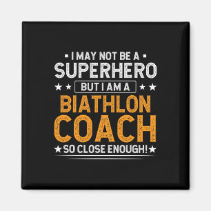 Superhero Biathlon Coach Funny Lucco Magnet