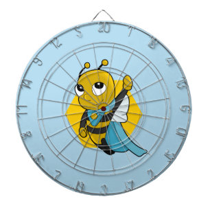 Superhero Biene Cartoon Dartboard Dartscheibe