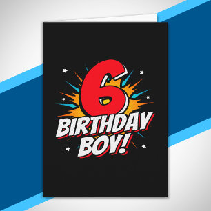 Superhero Birthday Boy - 6 Year Old - 6th Birthday Karte