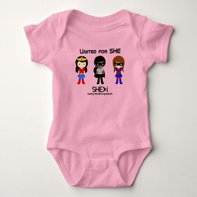 SUPERHERO Black Kontur - vereint für SHE Baby Strampler (Vorderseite)