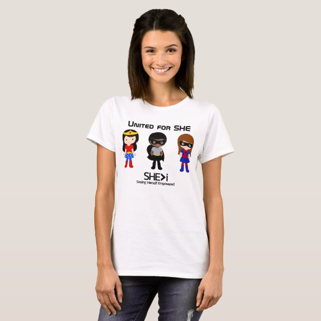 SUPERHERO Black Kontur - vereint für SHE T-Shirt (Vorne ganz)