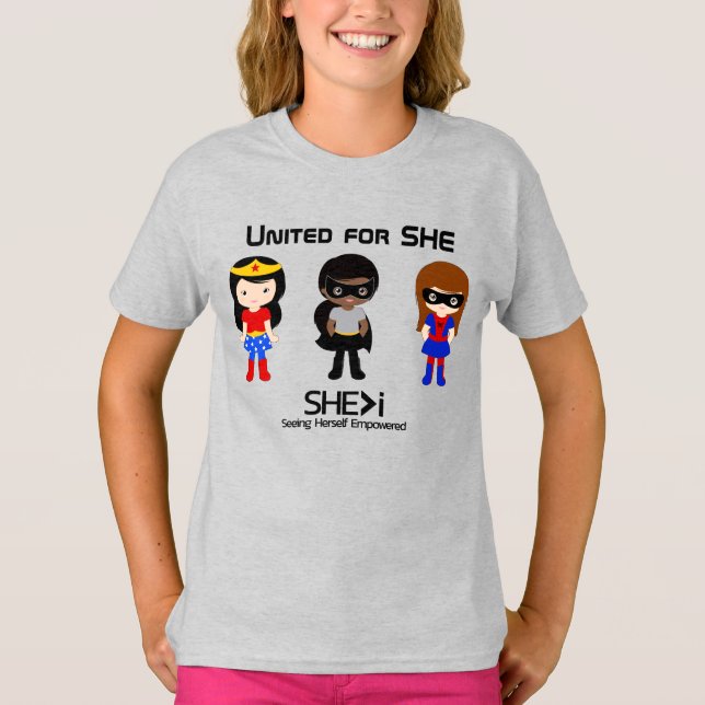 SUPERHERO Black Kontur - vereint für SHE T-Shirt (Vorderseite)