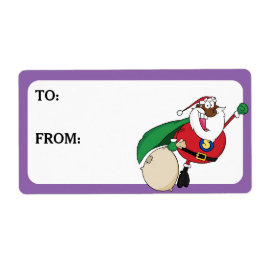 Superhero Black Santa bedrucktes Geschenklabel