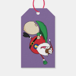 Superhero Black Santa Paper Geschenkmarke Geschenkanhänger
