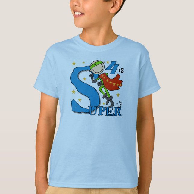 Superhero Boy 4. Geburtstag Shirts und Geschenke (Vorderseite)