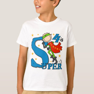 Superhero Boy 4th Birthday Tshirts et cadeaux