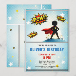 Superhero Boy Birthday Party Einladung