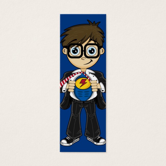 Superhero Boy Lesezeichen (Vorderseite)
