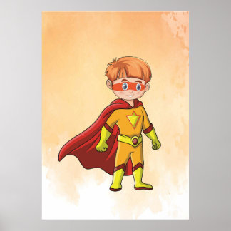 Superhero Boy Red Cape ! Courageux art mural pour