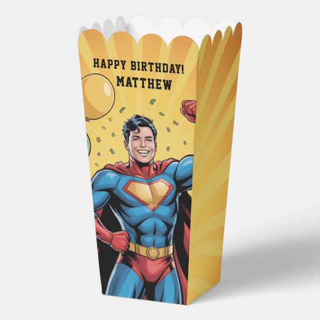 Superhero Boys Birthday Party Geschenkschachtel (Vorderseite)