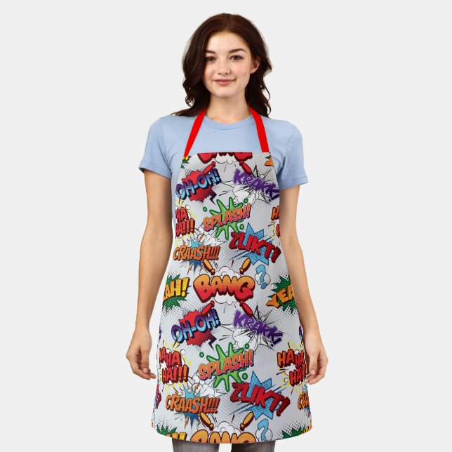 Superhero Bubble Pattern Schürze (Getragen)